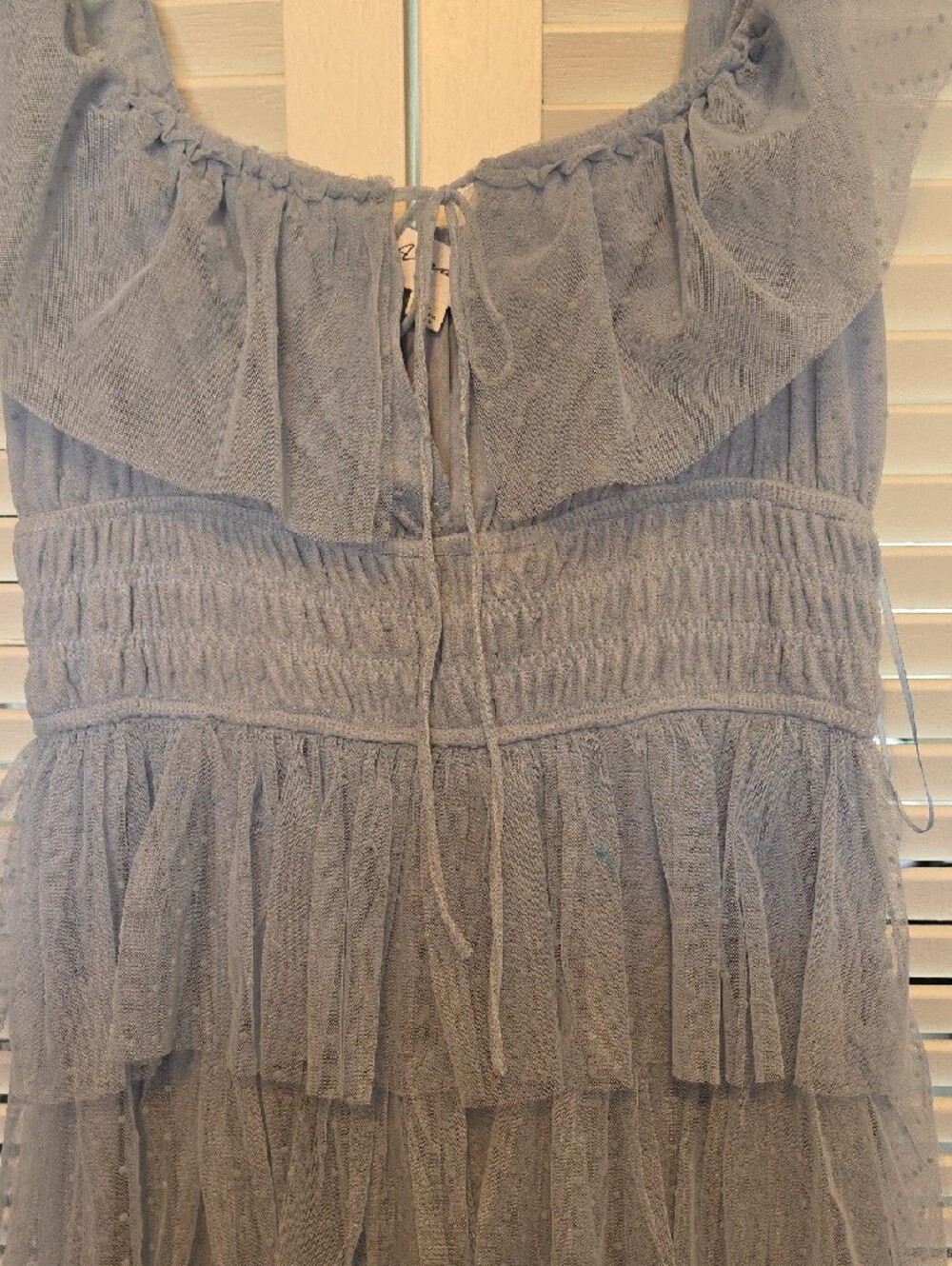 Romantic Powder Blue Tiered Ruffle Maxi Dress - Picture 2 of 9